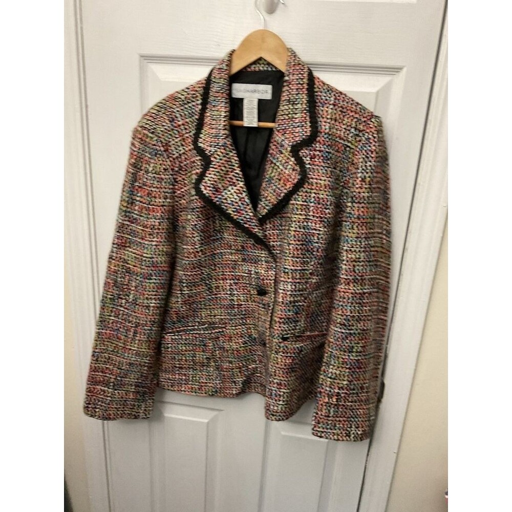 Sag Harbor Multicolor Tweed Blazer Size 18